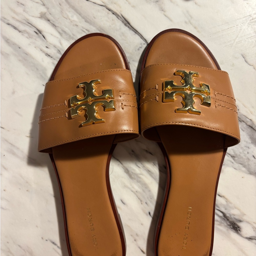 Tory Burch Tan Slide Sandals